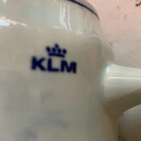HOLLAND DELFT BLUE LARGE COFFEE CUP MUG WINDMILL SOUVENIR  “KLM” VINTAGE VTG - Picture 4 of 13